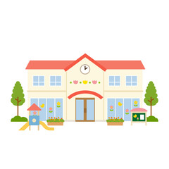 幼稚園・保育園の建物イラスト © Sagaran