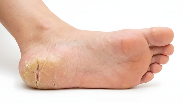 Close up of a dry cracked heel on a human foot 5.