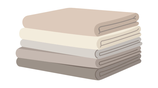 Stack of folded neutral colored blankets or linens for home decor and comfort