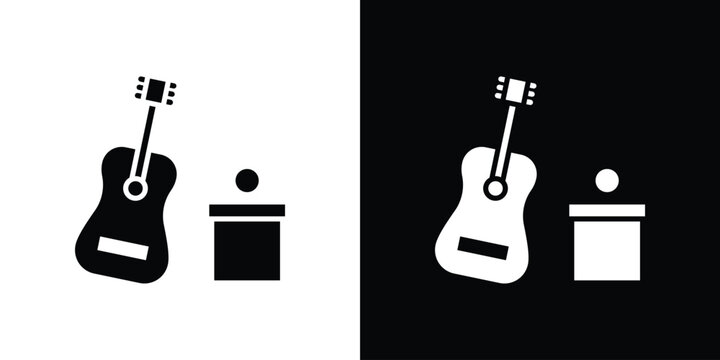 Busking icon outline pictogram series
