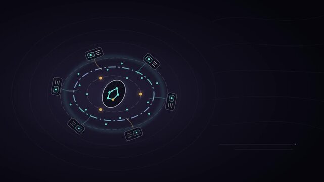 Abstract cryptocurrency data network without brand logos