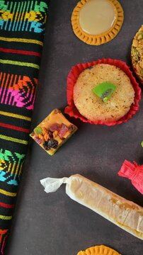 Assortment of traditional Mexican desserts and confections from above