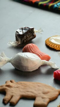 Mexican candy selection, palette of traditional flavors and textures