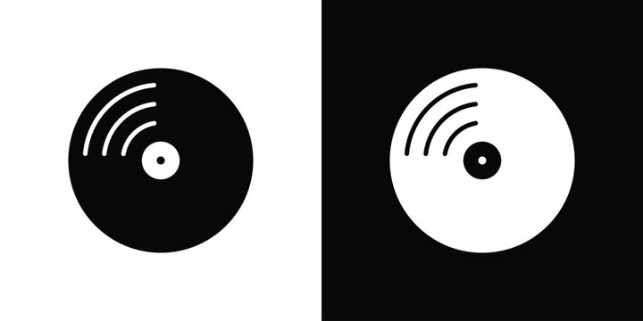 Vinyl icon outline pictogram series