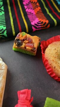 Traditional Mexican sweets for Day of the Dead or Independence Day celebrations