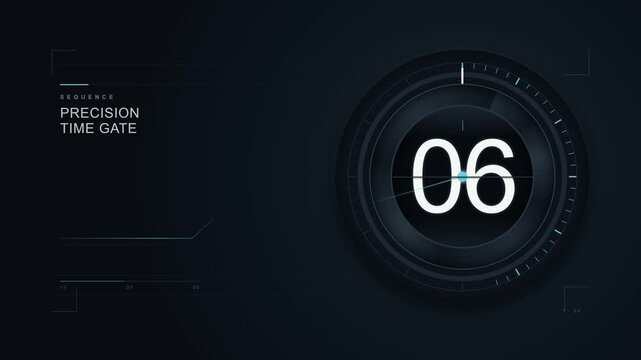 Futuristic countdown timer from ten to zero