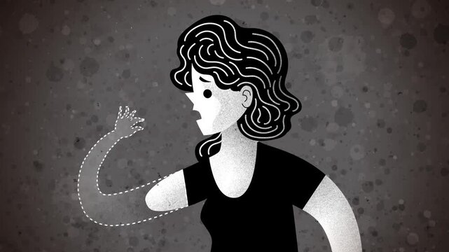 woman with phantom limb syndrome after arm amputation