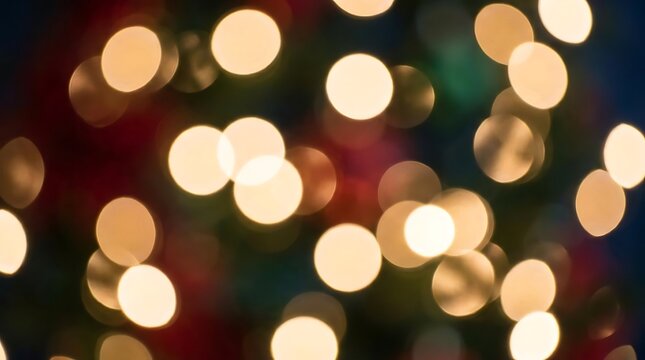 Golden and green abstract bokeh lights holiday background.