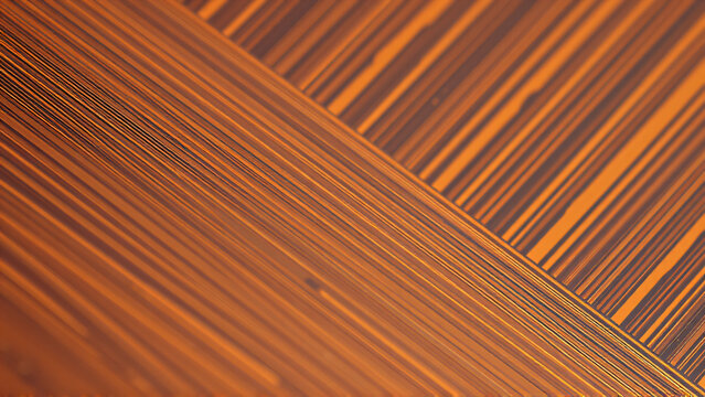 Flexible PCB polyimide texture with diagonal grain and warm gold