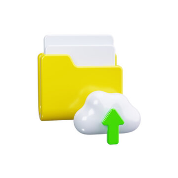 cloud storage 3d render icons