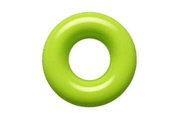 Obraz premium Green glossy inflatable swim ring for summer safety. Floating accessory with a transparent background