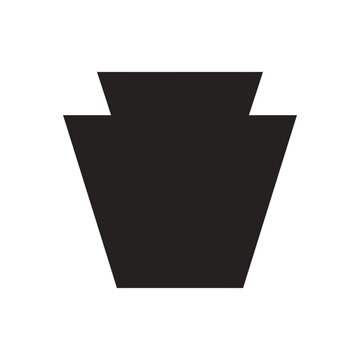 Simple Flat Vector Keyston Shape Icon Representing Structural Architectural Elements and Masonry Keystone Design