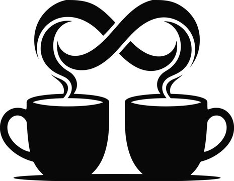 Friendship day concept two coffee cups 