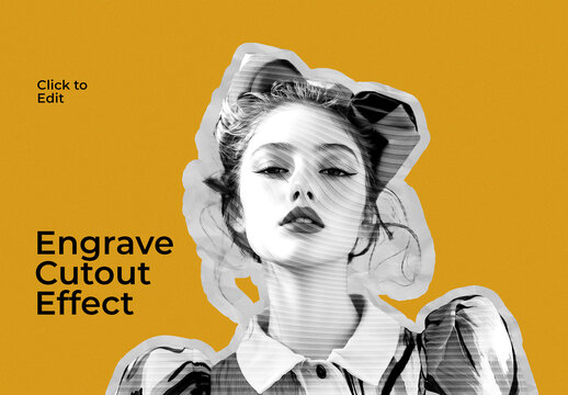 Engraved Cutout Photo Effect Template