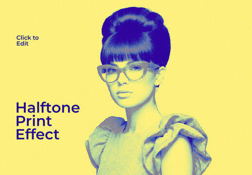 Retro Halftone Print Photo Effect