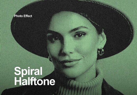 Spiral Halftone Photo Effect