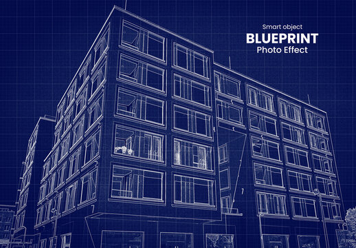 Blueprint Photo Effect