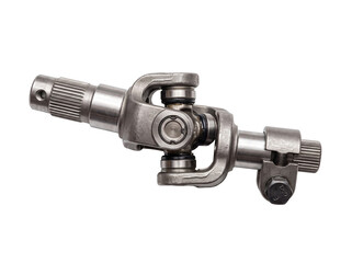 Automotive universal joint with splined shafts metallic finish on transparent background u joint © Sajedul