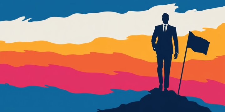 Empowering business mindset growth resilient leadership at sunrise inspiring entrepreneurship and focus