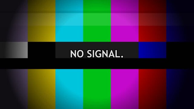 No signal television test pattern with colorful vertical bars