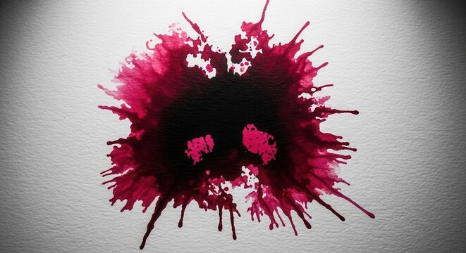 Abstract Red and Black Ink Splatter Art