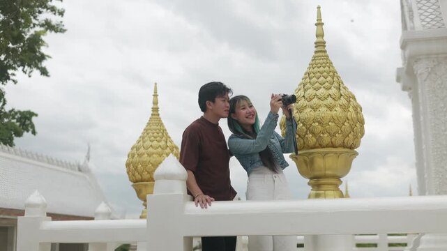 Happy Couple with Camera at White Temple Part 146