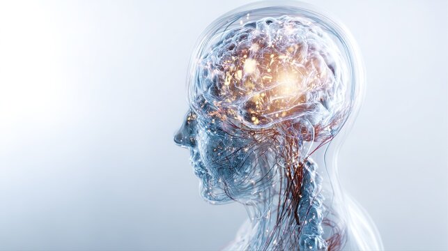 Mental exhaustion and brain fatigue concept, tired overworked human brain, mental burnout, cognitive overload, stress and anxiety from overthinking, mental tiredness, low focus, brain drain and mental