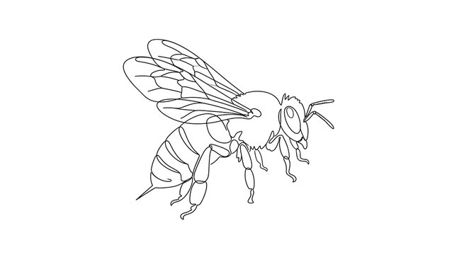 Honey bee insect sketch illustration with pollinator wildlife illustration creature honeybee environment biodiversity entomology