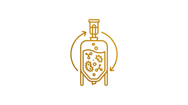 Industrial bioreactor icon showing fermentation process