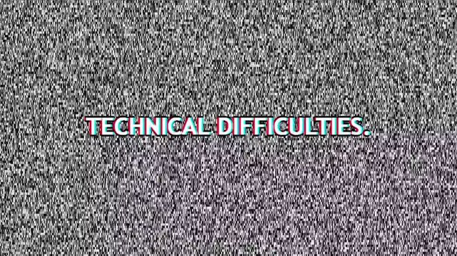 Technical difficulties text on vintage analog television static noise