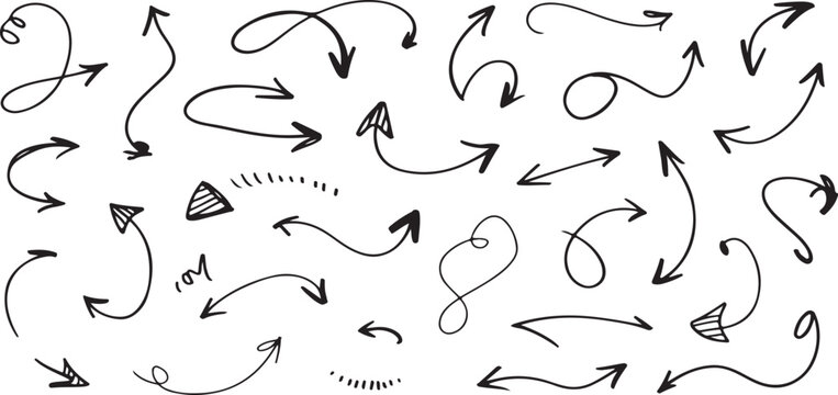 Curved Swirl and Loop Arrow Symbols Bundle for Design