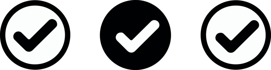  Check Mark Icon Set Approved Verified Confirmation Symbol © Icons Queen