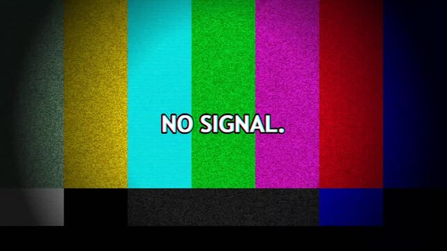 No signal television test pattern with static noise and distortion
