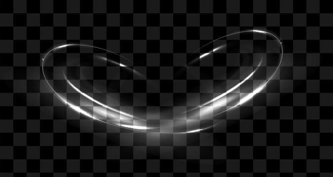 The lines are bright white, with a soft glow and smooth transparency, creating an effect of movement and energy. The background is dark with a checkerboard pattern, indicating transparency, as in grap