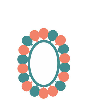 Oval frame with balloons