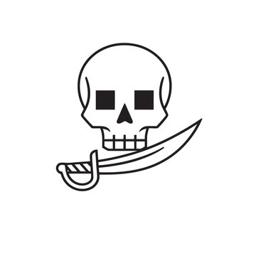 Skull and crossbones with sword