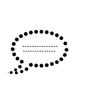 Speech bubble with dashed lines