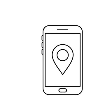 Smartphone with map pin icon