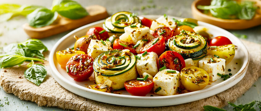 Kimchi Pickled Zucchini and Tomato Salad &ndash; AI Generative