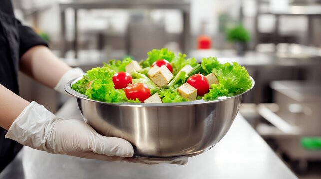 Fresh salad with vibrant vegetables in a bowl.