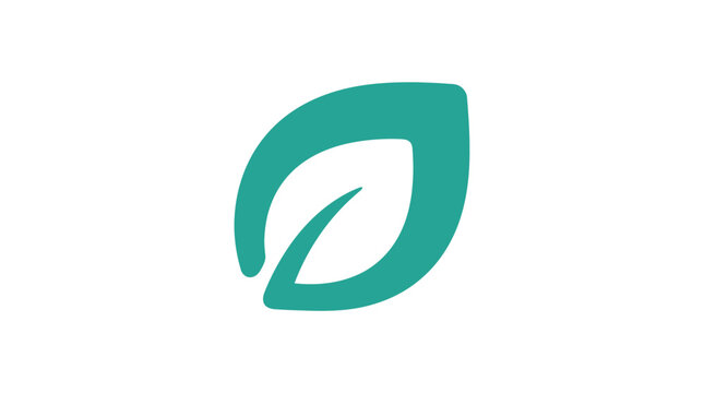 Teal leaf logo representing nature, growth, and eco-friendly concepts