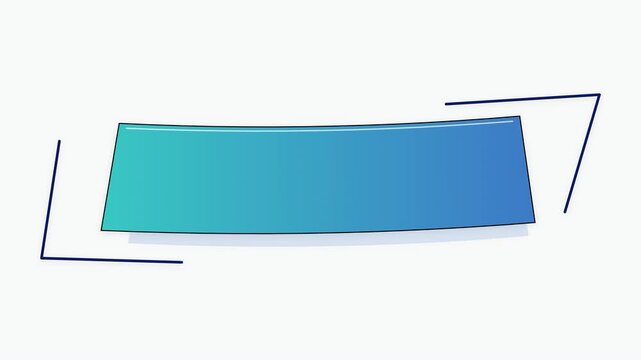 Minimalist blue gradient curved banner with corner frame lines on light background