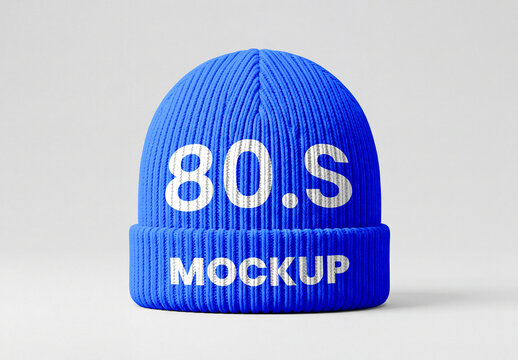 Knit Beanie Hat Mockup