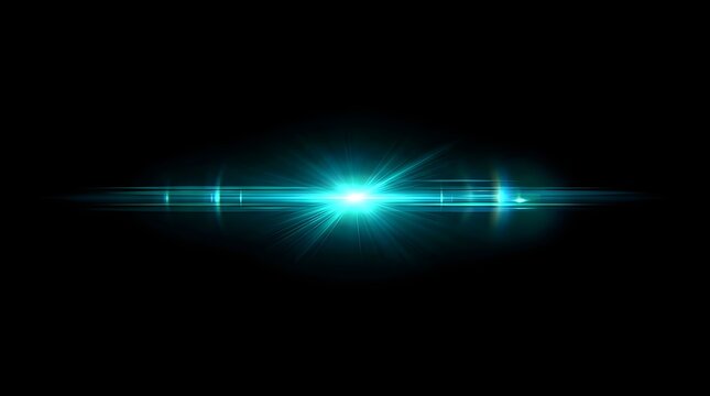 Abstract Cyan Light Effect Lens Flare Background
