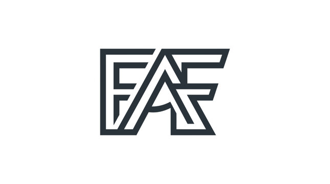 Modern Geometric AF Monogram Logo Design
