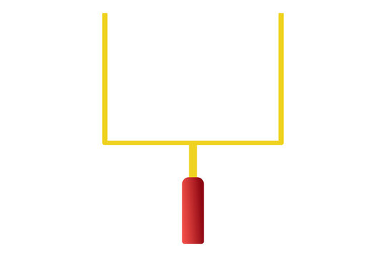 American Football Goal Post PNG Isolated on Transparent Background