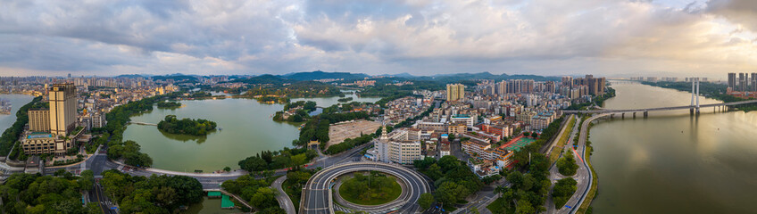 Obraz premium Aerial View of Huizhou City at Morning, Guangdong Province, China