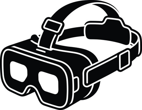 Virtual Reality VR Headset Goggles Gaming Technology Vector Silhouette Icon