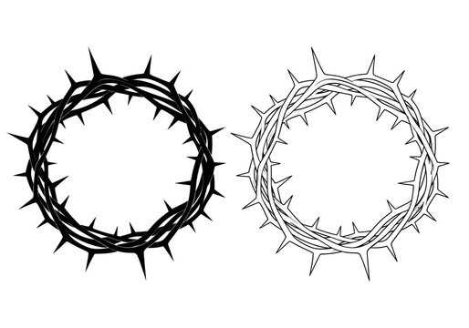 Crown of Thorns Silhouette and Outline