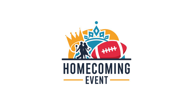 American Football Homecoming Event Logo Design.